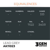 AK Interactive 3GEN: Lead Grey (17ml) (AK11023)