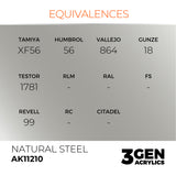 AK Interactive 3GEN: Natural Steel - Metallic (17ml) (AK11210)