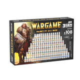 AK Interactive 3GEN: Wargame Paint It All Box - 108 Colors + 2 Brushes + Mat (AK11784)