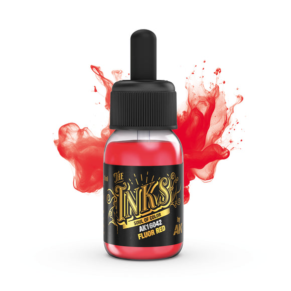 AK Interactive The Inks: Fluor Red (30ml) (AK16042)