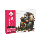 AK Interactive Quick Gen: Quick Starter Set (8 Quick Gen + 1 medium + 1 free brush) (AK17525)
