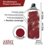 The Army Painter Colour Primer: Matt Black (400ml) (CP3001) - SLOW SHIPPING, READ SHIPPING RESTRICTIONS BEFORE BUYING