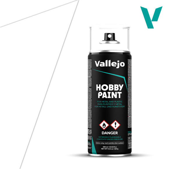 Vallejo Hobby Paint Spray: White Primer (400ml) (28.010) - SLOW SHIPPING, READ SHIPPING RESTRICTIONS BEFORE BUYING