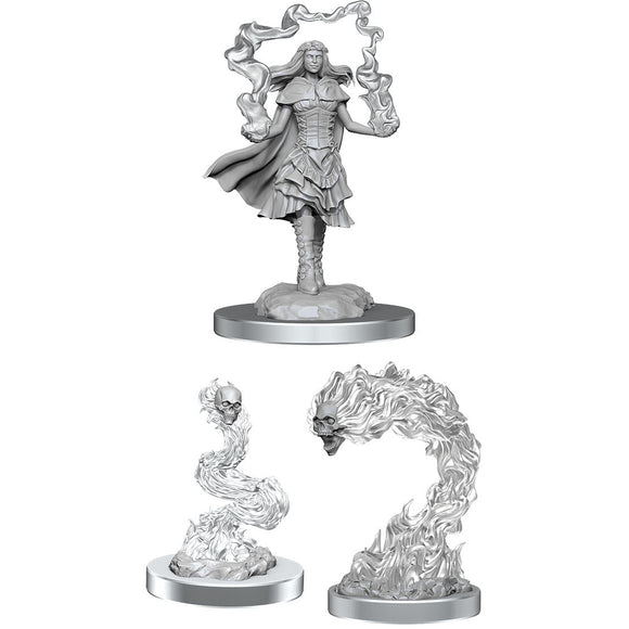 D&D Nolzur's Marvelous Miniatures: Dark Spellcaster & 2 Flameskulls (90650)