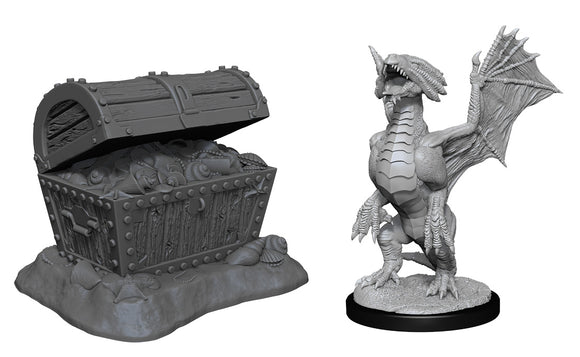 D&D Nolzur's Marvelous Miniatures: Bronze Dragon Wyrmling & Pile of Seafound Treasure (90152)